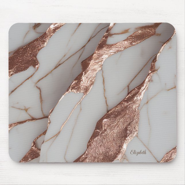 Mousepad Mármore Brilhante de Cobre na Moda (Frente)