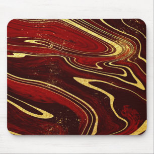 Mousepad Mármore Burgundy e Dourado