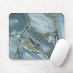 Mousepad Mármore Cinza Azul com Bag de Corda de Desenho de