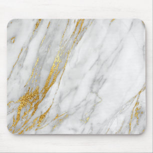 Mousepad Mármore cinzento branco abstrato do ouro de