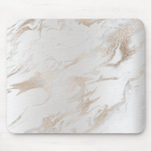 Mousepad Mármore cinzento branco Dourado Titanium perolado