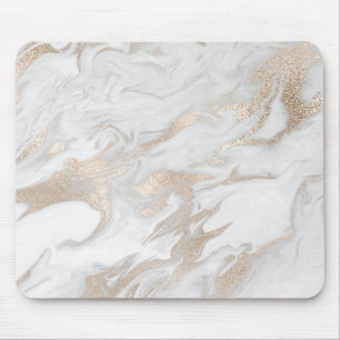 Mousepad Mármore cinzento branco Dourado Titanium perolado