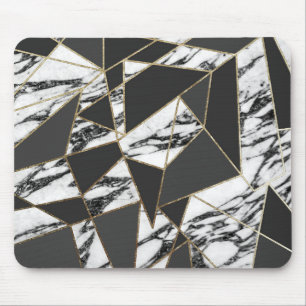Mousepad Mármore Dourado moderno chique e geométrico pret