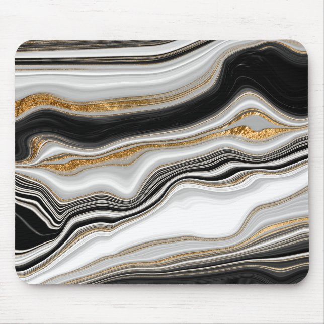 Mousepad Mármore Dourado Preto Legal  (Frente)