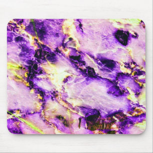 Mousepad Mármore Elegante Colorido Roxo Rosa e Dourado