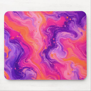 Mousepad Mármore Fluido Roxo Laranja