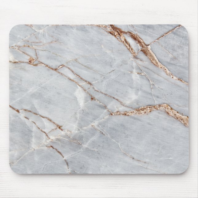 Mousepad Mármore Geométrico Cinza Dourado Resfriado (Frente)