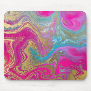 Mousepad Mármore Legal Dourado Brilho Colorido