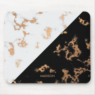 Mousepad Mármore Negro e Branco