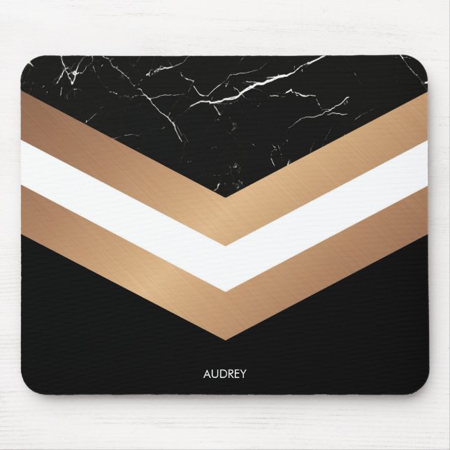 Mousepad Mármore Negro Elegante (Frente)
