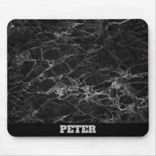Mousepad Mármore Preto com Nome