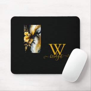 Mousepad mármore preto de ouro