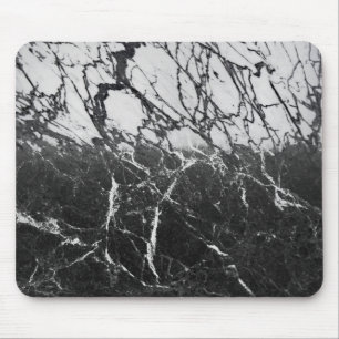 Mousepad Mármore Preto e Branco Glam Moderno Tendência
