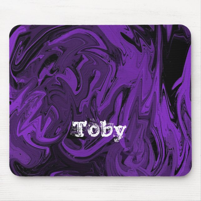 Mousepad Mármore roxo e preto polido (Frente)