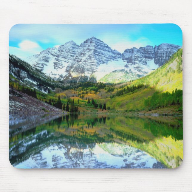 Mousepad Maroon Bells refletidos no Maroon Lake (Frente)