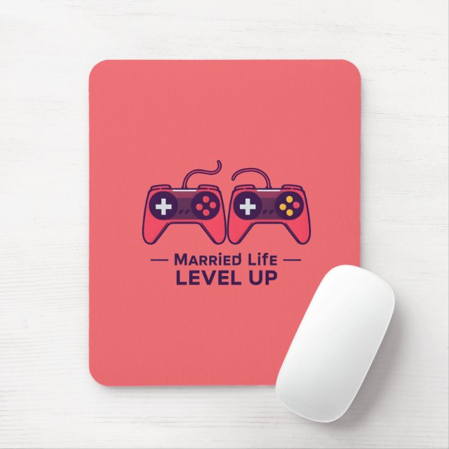Mousepad Married Life Level Up Gaming Art (Com mouse)
