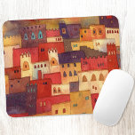 Mousepad Marrocos Watercolor<br><div class="desc">Pintura aquosa da aldeia de Ait Benhaddou, no Marrocos. Apresenta cores vivas e arquitetura distintiva. Arte original de Nic Squirrell.</div>