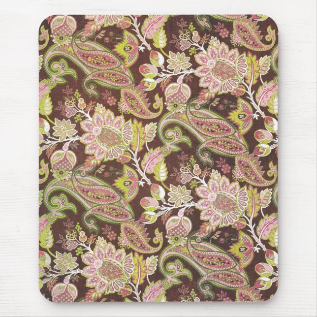 Mousepad marrom de paisley (Frente)