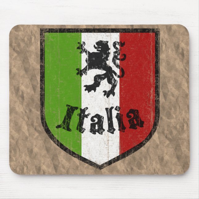 Mousepad Marrom Vintage Brasão Italiano (Frente)