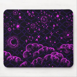 Mousepad marroquino "Lua e Estrelas" (Rosa)