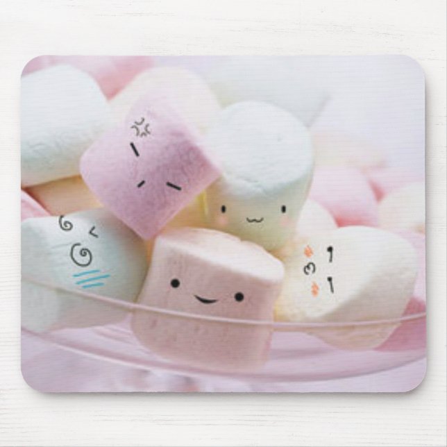 Mousepad Marshmallows do arco-íris (Frente)