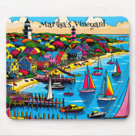 Mousepad Martha's Vineyard | Abstrato de arte colorida