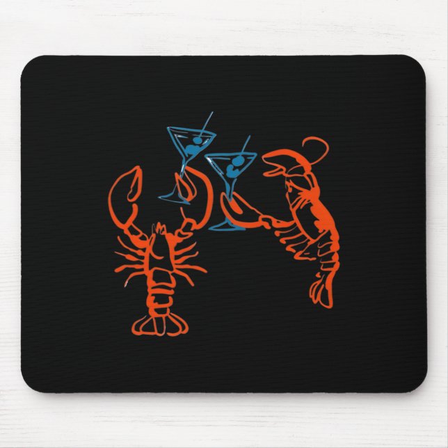 Mousepad Martini Red Lobster Estética de Comida Italiana Ve (Frente)