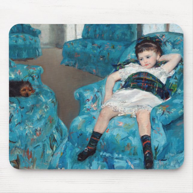 Mousepad Mary Cassatt - Menina em uma Cadeira Azul (Frente)