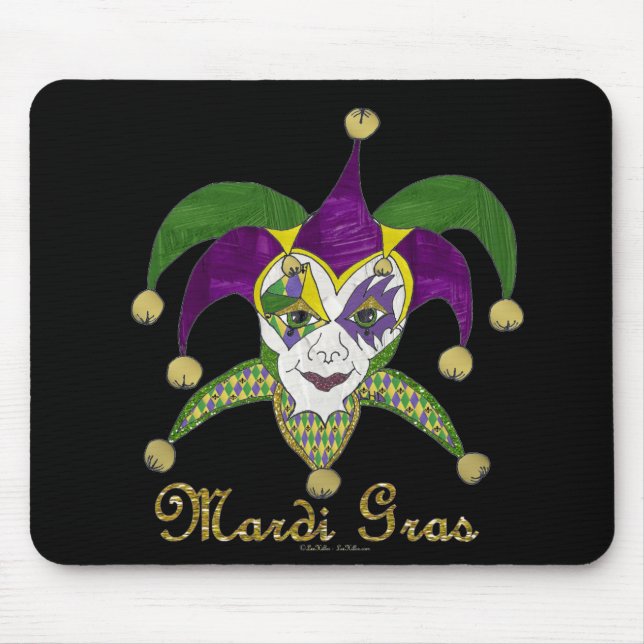 Mousepad Máscara Colorida de Bobos do Carnaval (Frente)