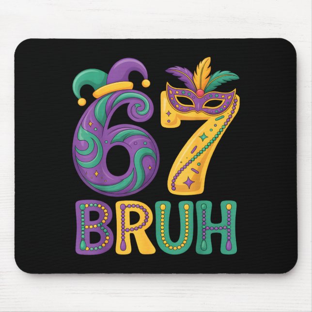 Mousepad Máscara de Carnaval Mardi Gras 67 Bruh Palhaço Núm (Frente)