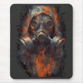 Mousepad Máscara de Gás Pós Apocalíptica Grunge Tóxico