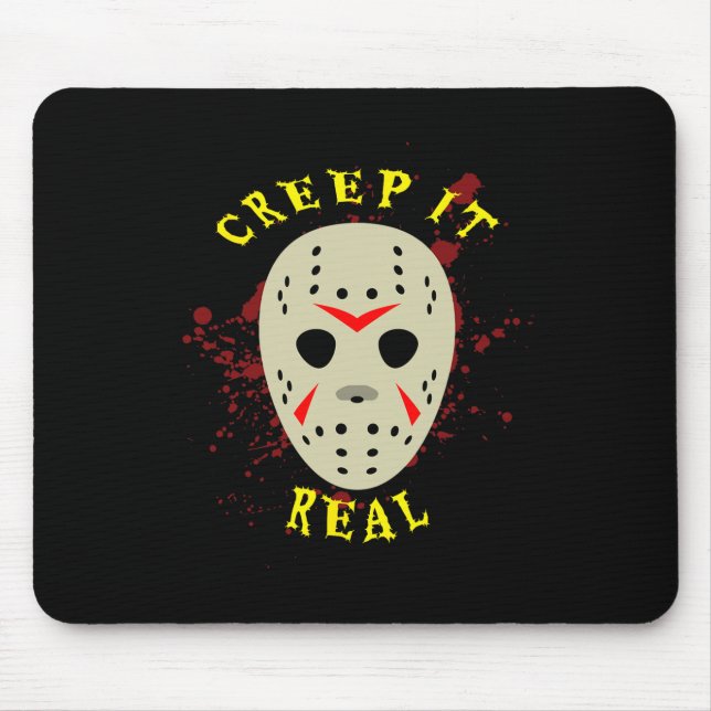 Mousepad Máscara de Hockey Creep It Real Halloween Horror  (Frente)
