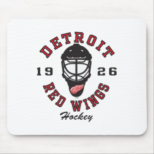 Mousepad Máscara de hóquei Detroit Red Wings Cinza Licencia