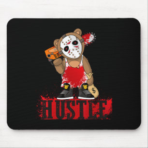 Mousepad Máscara de Hóquei Hop Hop Hop Teddy Bear Divertido