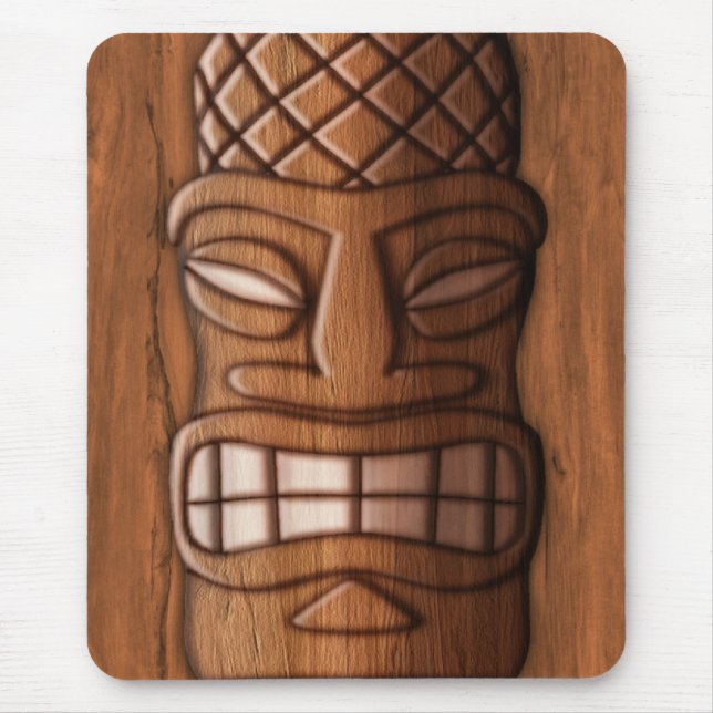Mousepad Máscara de madeira de Tiki (Frente)