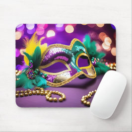Mousepad Máscara de Mardi Gras com Iluminação Bokeh