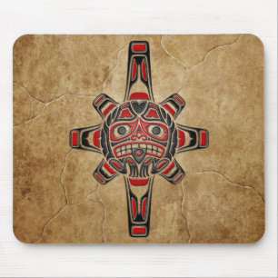 Mousepad Máscara de pedra de Sun do Haida