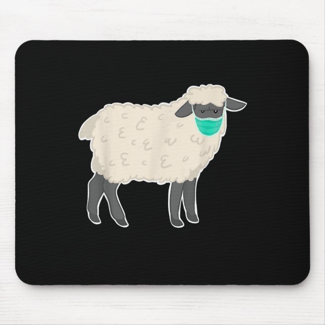 Mousepad Máscara de Visto simples de ovelhas | Bonito prese (Frente)