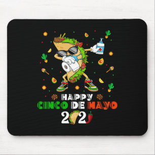 Mousepad Máscara Facial Dabbing Taco Cinco De Mayo 2021 Qua
