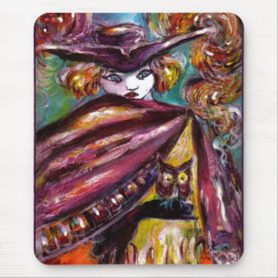 Mousepad Máscara FAUST/Misteriosa com Tricorn e Coruja