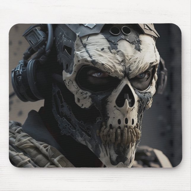 Mousepad Máscara Ghost Soldier de Força Especial de Máscara (Frente)