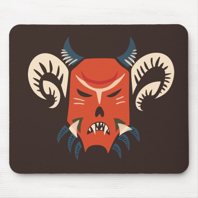 Mousepad Máscara má do demónio com chifres (Frente)