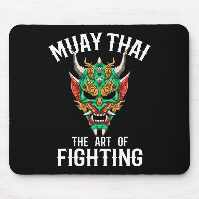 Mousepad Máscara Muay Thai Oni - Gi de Boxe Tailandesa e Ki (Frente)