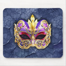 Mousepad Máscara Veneziana Decorativa sobre Marinho Escuro 