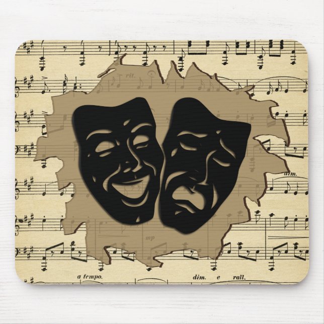 Mousepad Máscaras Antigas de Música e Teatro (Frente)