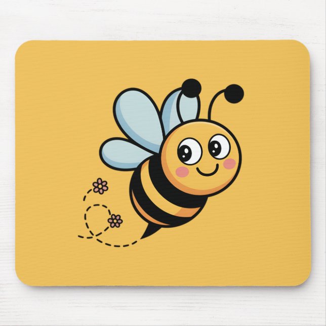 Mousepad Mascote de Abelha Amigável para Crianças com Trilh (Frente)
