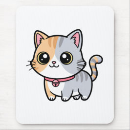 Mousepad Mascote de Gatinho de Desenho Animado Kawaii Fofo
