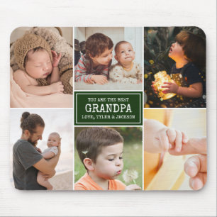 Mousepad Masculine Grandpa Green 3 Photo Collage