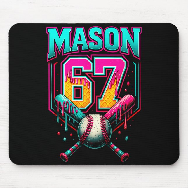 Mousepad Mason 67 Funny Ice Cream Drip Baseball Ice Cream D (Frente)