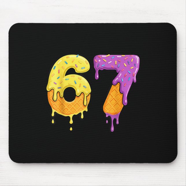 Mousepad Mason 67 Ice Cream Drip Meme Six Seven Funny  (Frente)